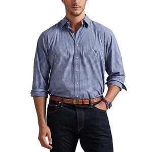 NEW Polo Ralph Lauren Men's 3XLT Classic Fit Blue Gingham Check Oxford Shirt